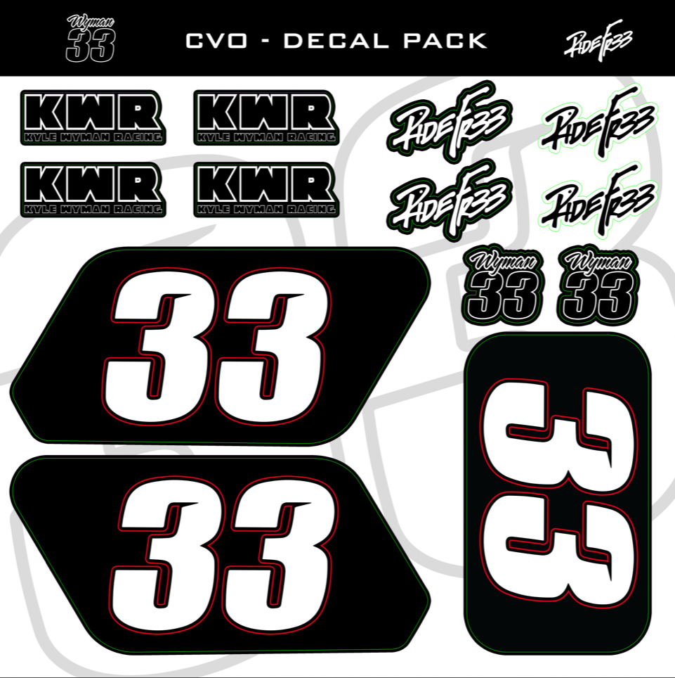 Kyle Wyman 33 Number Plate Decal Kit - Black